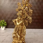 Brass Tree Krishna Idol Decorative Showpiece- 12″