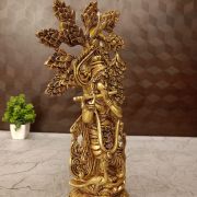 Brass Tree Krishna Idol Decorative Showpiece- 12″
