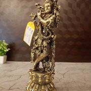 Brass Fine art Krishna idol 11.5″