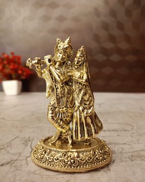 Brass Fine art Radha Krishna Idol 4″