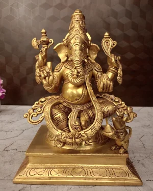 Brass Ganesha Idol 12″