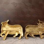 Brass Bull Wall Mount Pair 7″