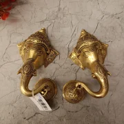 Brass Ganesha Face with Bell 7″