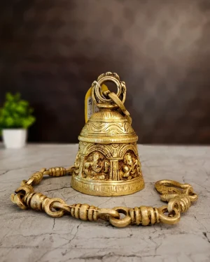Brass Ganesha Hanging Bell 29”