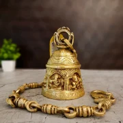 Brass Ganesha Hanging Bell 29”
