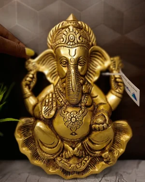 Brass Ganesha Wall Mount 9.5″