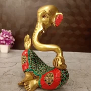 Brass Modern Ganesh Idol Stone finish 8″