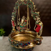 Brass Stone Finish Ganesha Uruli 21″