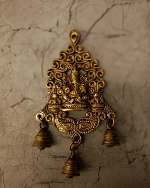 Brass Wall Mount Ganesha with bells 8.5”