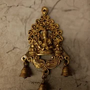 Brass Wall Mount Ganesha with bells 8.5”