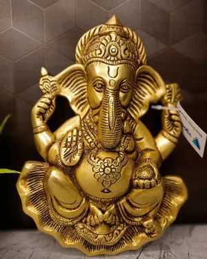 Brass Ganesha Wall Mount 9.5″