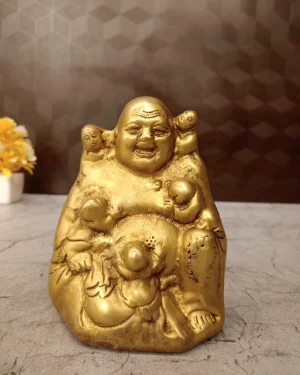 Brass Laughing Buddha Idol 5.5