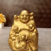 Brass Laughing Buddha Idol 5.5