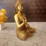 Brass Buddha Idol 8″