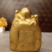 Brass Laughing Buddha Idol 5.5