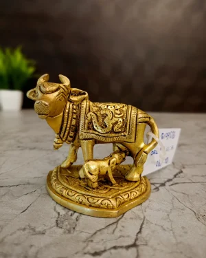Brass Cow and Calf Idol 1.5″