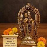 Brass Murugan with Peacock 10 Inch