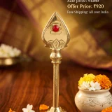 Brass Vel With Red Stone 7 Inch