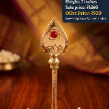 Brass Vel With Red Stone 7 Inch