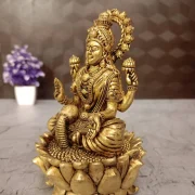 Brass Fine art Lotus Lakshmi 5″