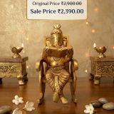 Brass Chair Ganesha Idol 5 Inch
