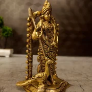 Classic Brass Fine Art Murugan Idol 5 Inch – Traditional Lord Murugan Statue for Home Temple & Spiritual Décor