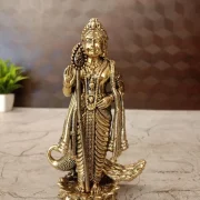 Elegant Premium Brass Murugan Statue on Lotus 6 Inch for Home Temple and Spiritual Décor