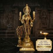 Antique Finish Brass Murugan Idol with Peacock 14 Inch