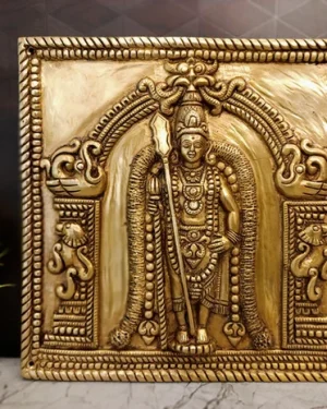 Premium Brass Swamimalai Murugan Idol 11.5 Inch – Handmade Lord Subramanya Brass Statue for Pooja & Home Decor