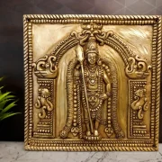 Premium Brass Swamimalai Murugan Idol 11.5 Inch – Handmade Lord Subramanya Brass Statue for Pooja & Home Decor