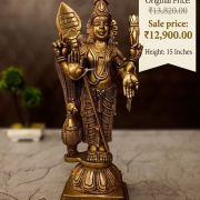 handcrafted 15 Inch Brass Murugan Idol