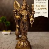handcrafted 15 Inch Brass Murugan Idol