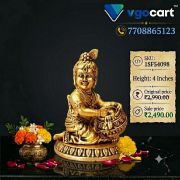 Brass Fine Art Vennai Krishna Idol 4 Inch