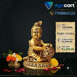 Brass Fine Art Vennai Krishna Idol 4 Inch