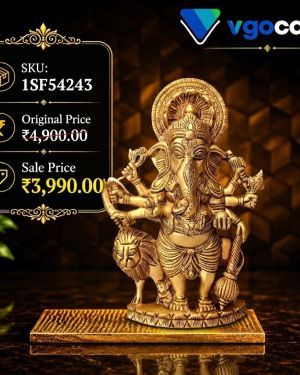 Brass Kantristi Ganesha Wall Hanging 9 Inch – Premium Brass Wall Décor for Home & Office