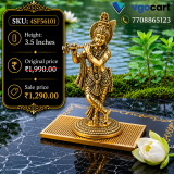 Brass Krishna Idol 3.5 Inch