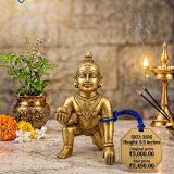 Brass Laddu Gopal Statue 5.5 Inch