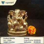 Brass Modern Ganesha Idol 3 Inch