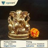 Brass Modern Ganesha Idol 3 Inch