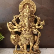 Brass Kantristi Ganesha Wall Hanging 9 Inch – Premium Brass Wall Décor for Home & Office