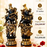 Brass Superfine Radha Krishna Statue Big 21 Inch