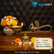 Brass Aarathi Deep With Bell – 4”