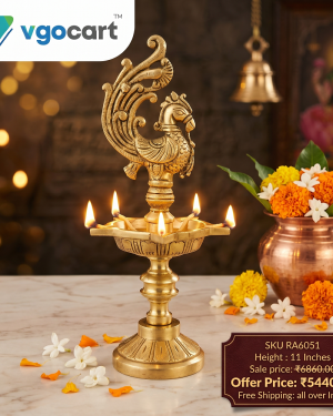 Brass Five Face Annam Diya -11”