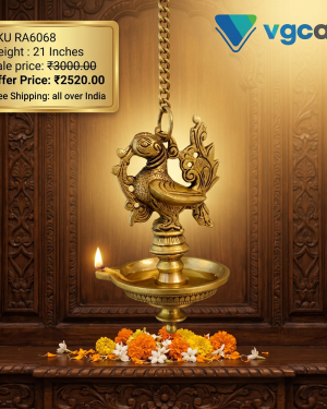 Brass Single Face Hanging Diya – 21”