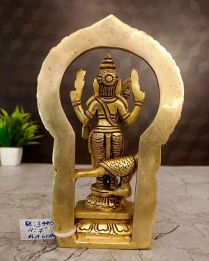 Brass Murugan Idol With Thiruvachi – 7”
