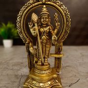 Brass Murugan Idol With Thiruvachi – 7”