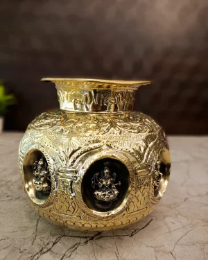 Brass Ashtalakshmi Kalasam For Pooja 6.5″
