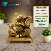 Brass Ganesha On Chowki – 3”
