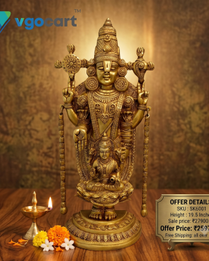 Brass Chain Balaji With Lakshmi – 19.5”