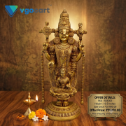 Brass Chain Balaji With Lakshmi – 19.5”